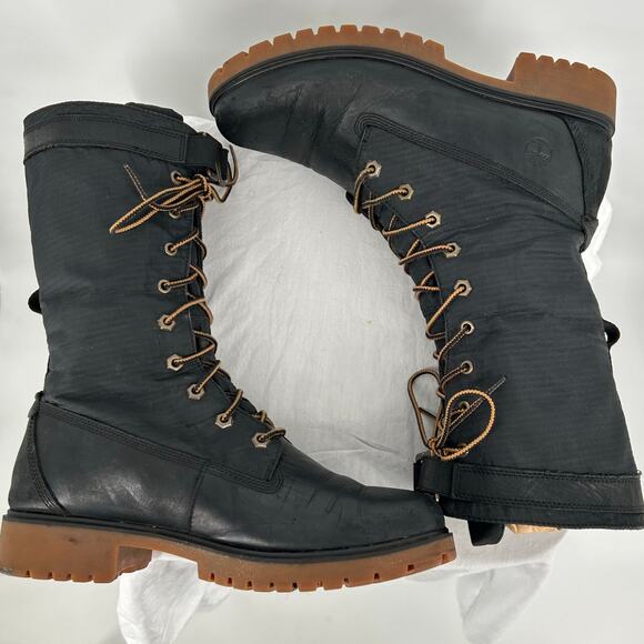 Women's Black Timberland Jayne Waterproof Gaiter Fold-Down Boots Sz 8.5M A1SYB - Picture 5 of 9